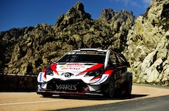 Toyota Yaris WRC First and Second on the Calvi Power Stage