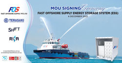 Fast Offshore Supply Pte Ltd, Singapore signs a Memorandum of Understanding to jointly develop an Energy Storage System (ESS) with Terasaki Electric Co., Shift Clean Solutions Ltd. and RINA