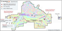 Palladium One Reports 10.4% Nickel, 3.4% Copper over 2.3 Meters and Adds Second Drill Rig at The Tyko Project, Canada
