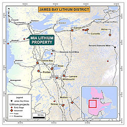 Queensland Announces Sampling Results Averaging 2.65% Li2O from the Mia Li-1 Occurrence at its Mia Lithium Property in Quebec, Canada